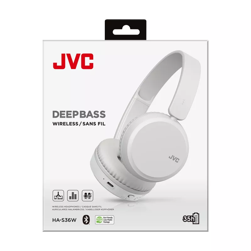 Słuchawki JVC Deep Bass Bluetooth nauszne białe