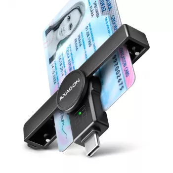 Axagon CRE-SMPC USB-C Smart card/ID card PocketReader smart card reader Indoor USB Type-C Czarny