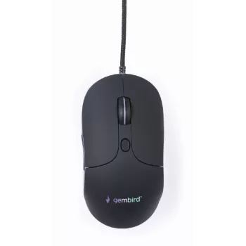 Przewodowa mysz USB do gier GEMBIRD MUS-UL-02 — oburęczna, 2400 DPI, 6 przycisków, czarna