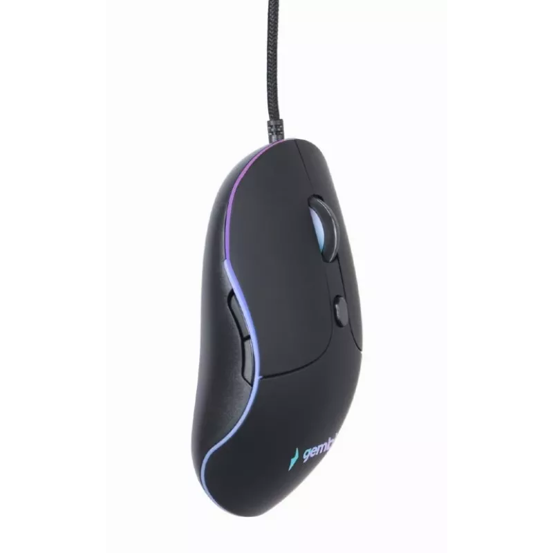 Przewodowa mysz USB do gier GEMBIRD MUS-UL-02 — oburęczna, 2400 DPI, 6 przycisków, czarna
