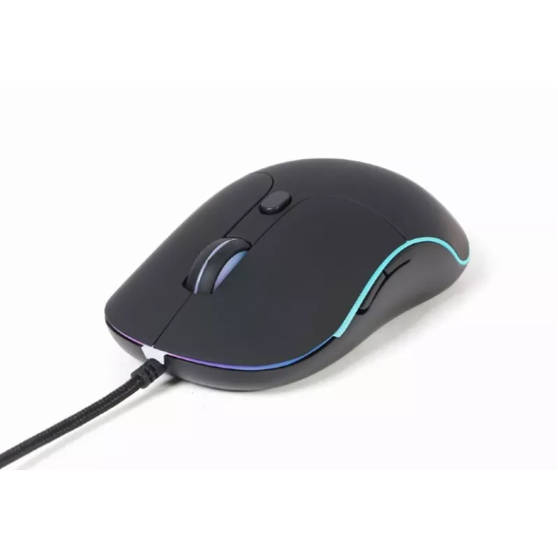 Przewodowa mysz USB do gier GEMBIRD MUS-UL-02 — oburęczna, 2400 DPI, 6 przycisków, czarna