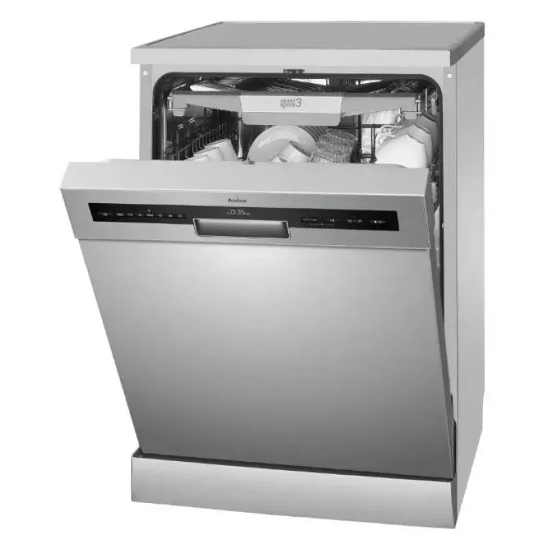 Wolnostojąca zmywarka AMICA DFM64C7EOQIH, 14 kompletów, Inox, 47 dB, klasa energetyczna C