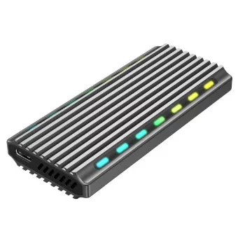 Obudowa SSD GEMBIRD EE2280-U3C-03 Czarna na jeden dysk M.2, USB 3.2 Gen 2 (10 Gbit/s), USB Type-C, aluminium