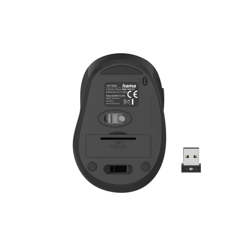 Mysz Hama MW-400 V2 biurowa dla praworęcznych RF bezprzewodowa optyczna 1600 DPI