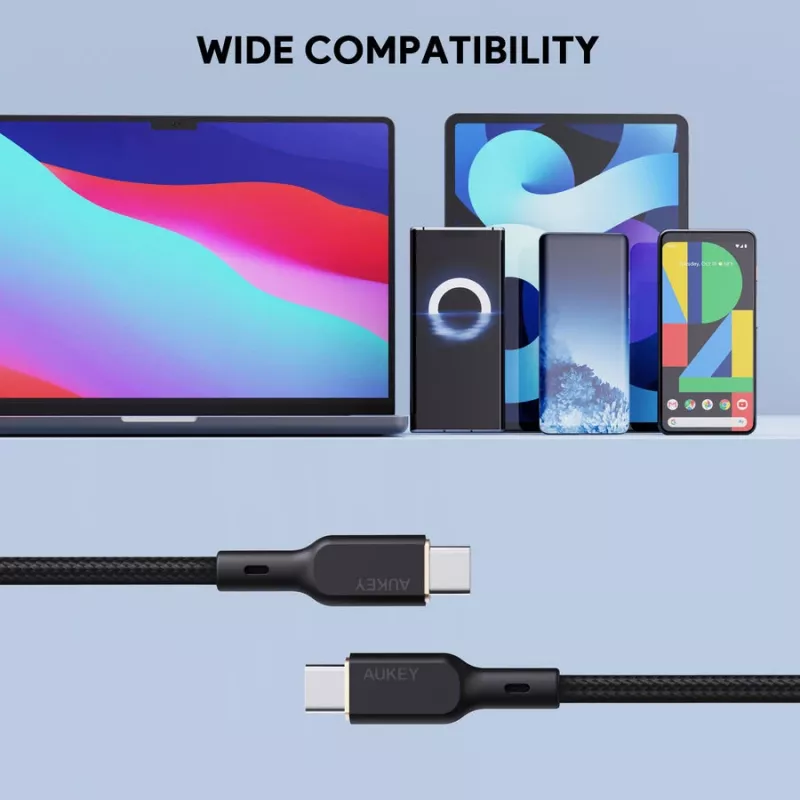 Kabel USB AUKEY CB-KCC102 1.8m USB C Czarny 0.48 Gbit/s