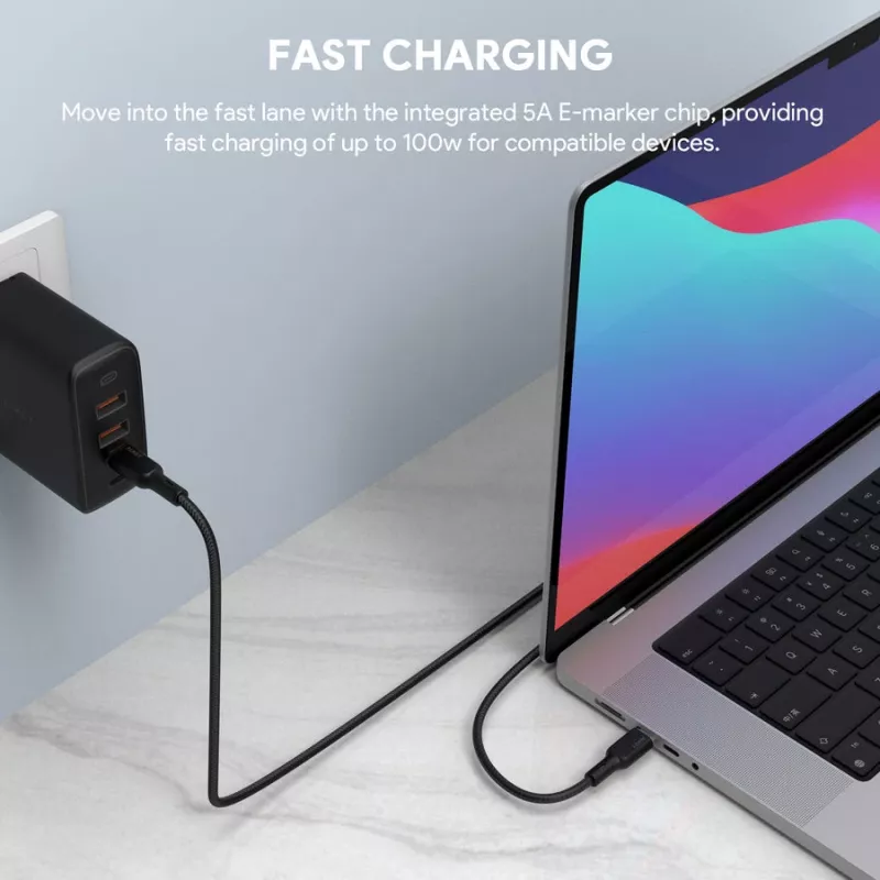 Kabel USB AUKEY CB-KCC102 1.8m USB C Czarny 0.48 Gbit/s