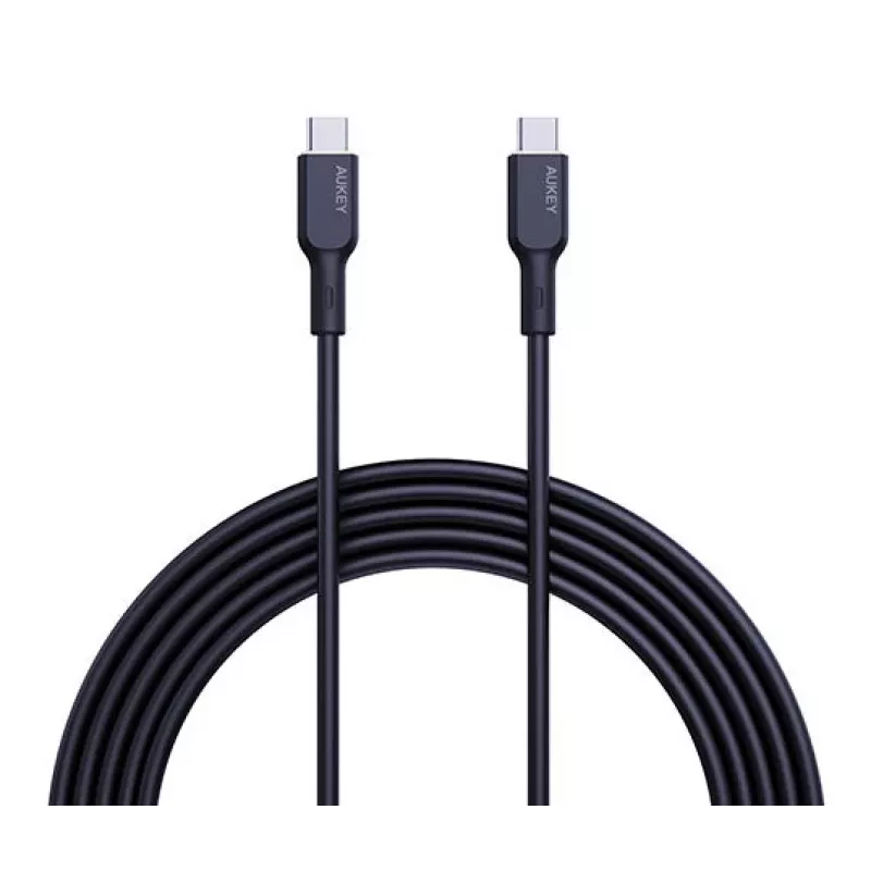 Przewód ładujący AUKEY USB - 1x USB Type-C do 1x USB Type-C - PD 100W 5A - 1m Czarny (Silikon)
