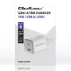 QOLTEC Charger 50763 — Indoor AC Fast Charger 35W, USB-C PD 3.0 + USB-A, 5–20V, biały