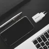 QOLTEC Charger 50763 — Indoor AC Fast Charger 35W, USB-C PD 3.0 + USB-A, 5–20V, biały