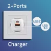 QOLTEC Charger 50763 — Indoor AC Fast Charger 35W, USB-C PD 3.0 + USB-A, 5–20V, biały