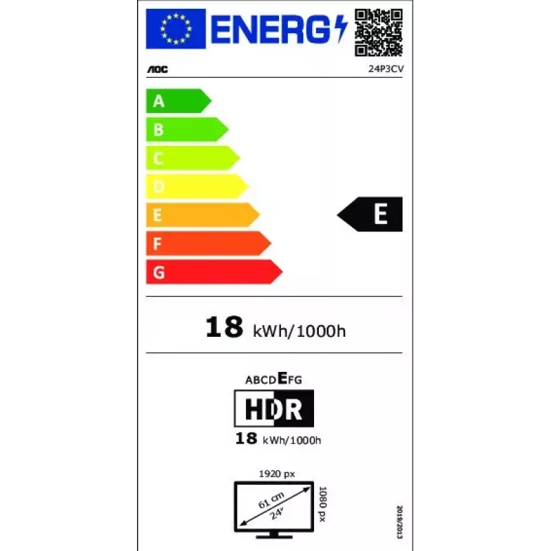 Monitor komputerowy AOC 24P3CV 60,5 cm (23,8 cala) 1920 x 1080 pikseli Full HD LED Czarny