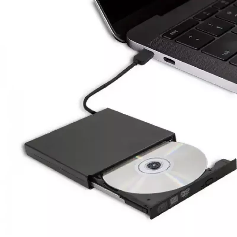 Zewnętrzny napęd optyczny DVD-RW Qoltec 51858, USB 2.0 i eSATA, ładowanie tackowe, czarny, 24x CD / 8x DVD