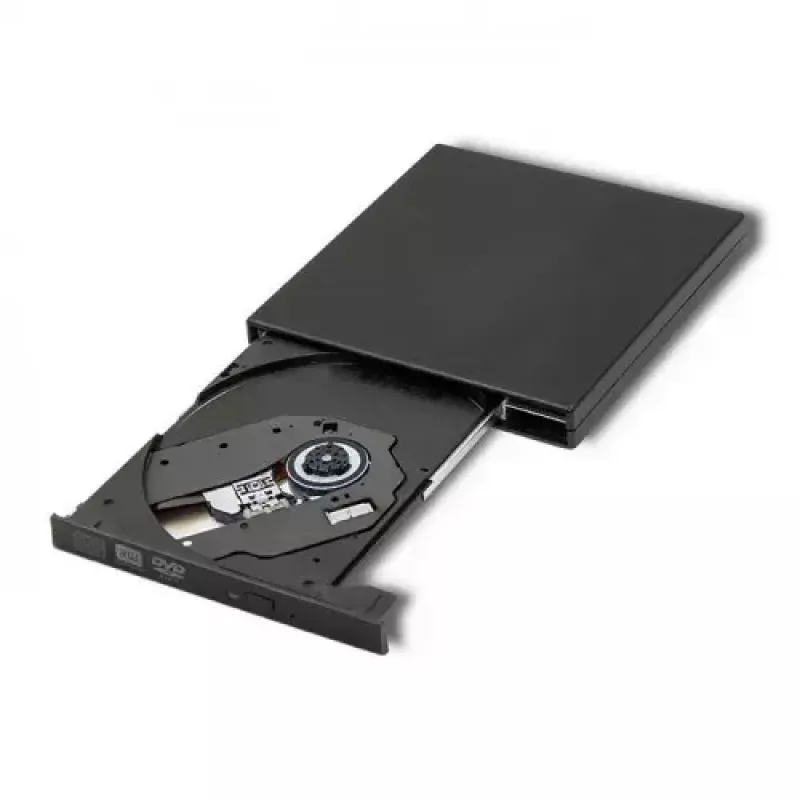 Zewnętrzny napęd optyczny DVD-RW Qoltec 51858, USB 2.0 i eSATA, ładowanie tackowe, czarny, 24x CD / 8x DVD