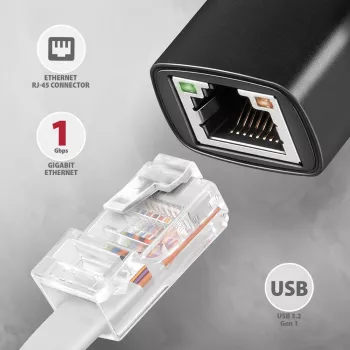 Axagon ADE-AR USB-A 3.2 Gen 1 - adapter Gigabit Ethernet, Realtek 8153