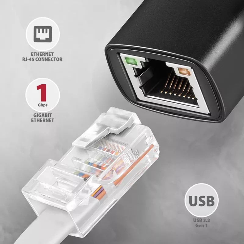 Axagon ADE-AR USB-A 3.2 Gen 1 - adapter Gigabit Ethernet, Realtek 8153
