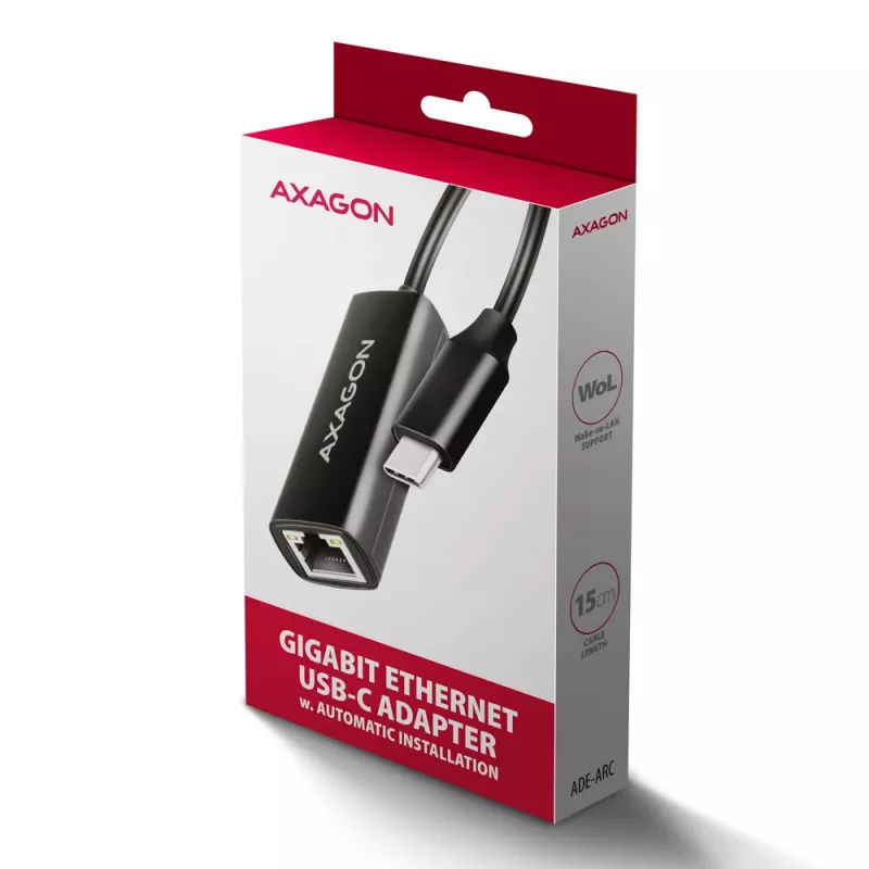 Axagon ADE-ARC USB-C 3.2 Gen 1 - adapter Gigabit Ethernet, Realtek 8153