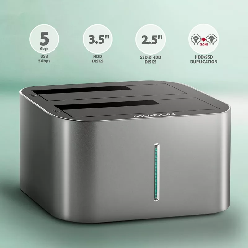 Axagon ADSA-DC SuperSpeed USB DUAL 2.5 cala/3.5 cala HDD/SSD DUAL dock