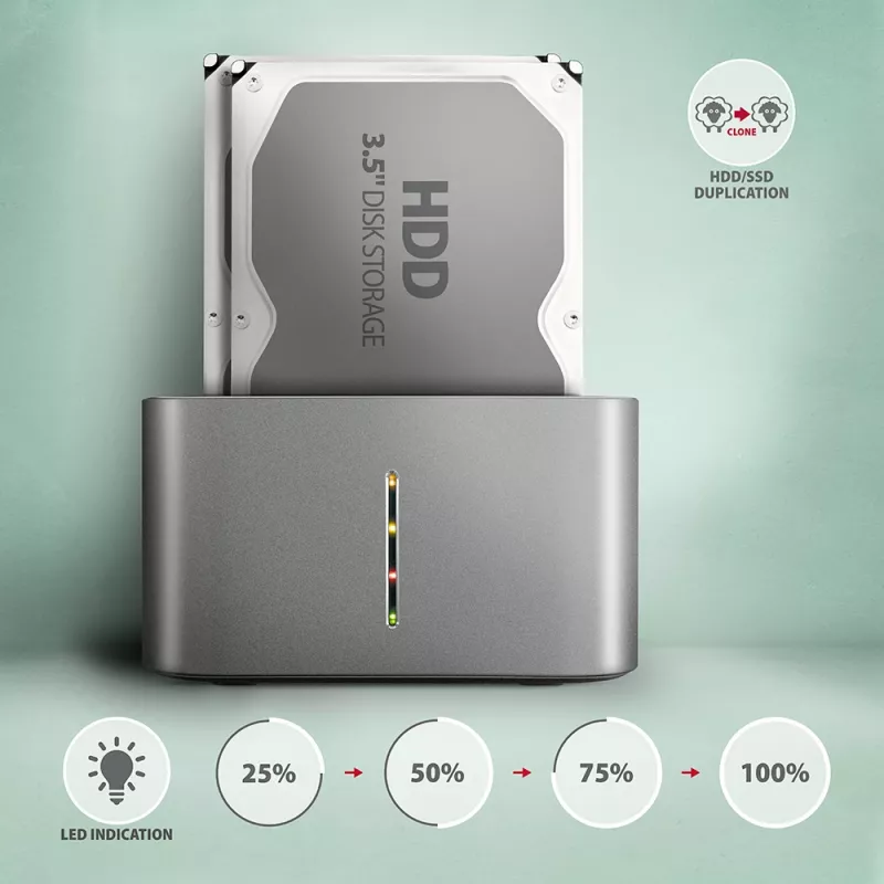 Axagon ADSA-DC SuperSpeed USB DUAL 2.5 cala/3.5 cala HDD/SSD DUAL dock