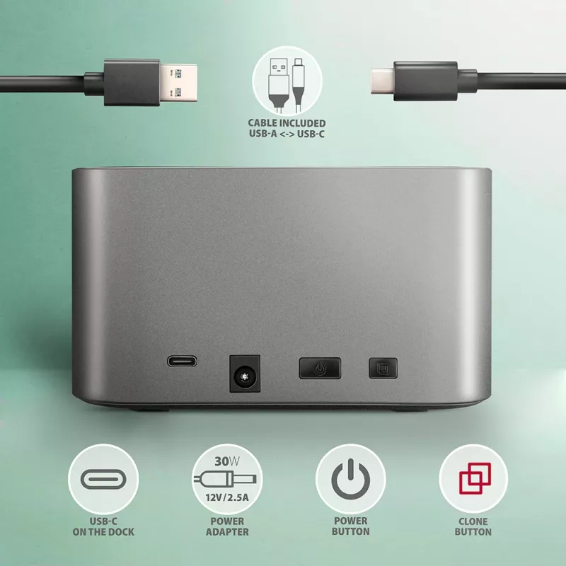 Axagon ADSA-DC SuperSpeed USB DUAL 2.5 cala/3.5 cala HDD/SSD DUAL dock