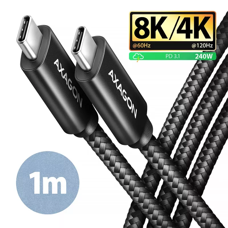 Kabel USB Axagon BUCM4X-CM10AB USB4 Gen 3x2 1m Czarny