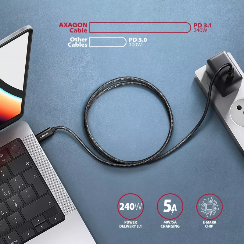 Kabel USB Axagon BUCM4X-CM10AB USB4 Gen 3x2 1m Czarny