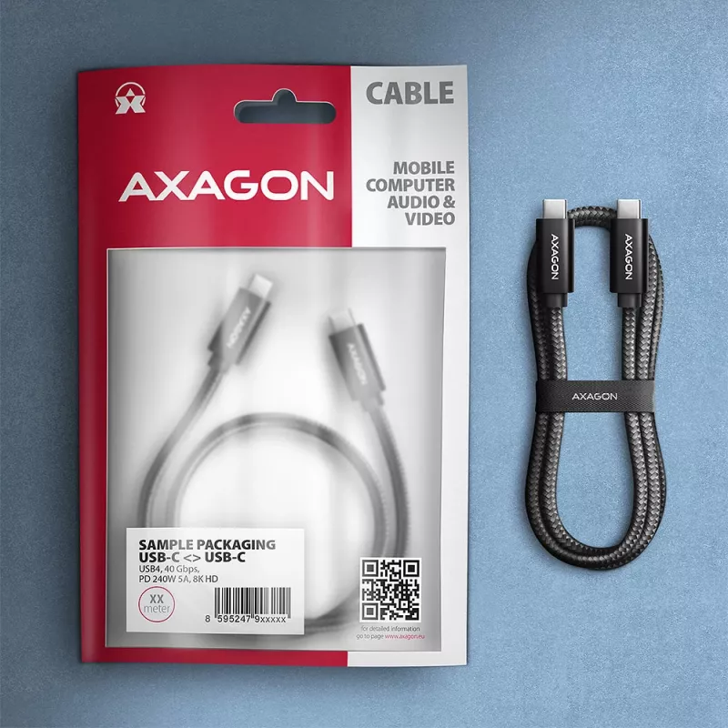 Kabel USB Axagon BUCM4X-CM10AB USB4 Gen 3x2 1m Czarny