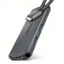 Axagon HMC-5H8K koncentratore USB 5Gbps 2x USB-A USB-C HDMI 8k/30Hz PD 100W kabel USB-C Przewodowy USB 3.2 Gen 1 (3.1 Gen 1) Type-C Szary