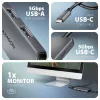 Axagon HMC-5H8K koncentratore USB 5Gbps 2x USB-A USB-C HDMI 8k/30Hz PD 100W kabel USB-C Przewodowy USB 3.2 Gen 1 (3.1 Gen 1) Type-C Szary