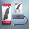 Axagon HMC-5H8K koncentratore USB 5Gbps 2x USB-A USB-C HDMI 8k/30Hz PD 100W kabel USB-C Przewodowy USB 3.2 Gen 1 (3.1 Gen 1) Type-C Szary