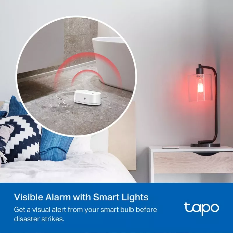 Water leak detector TP-Link Tapo T300 Wi‑Fi, adjustable alarm 90 dB, IP67, battery (2×AAA), requires Hub