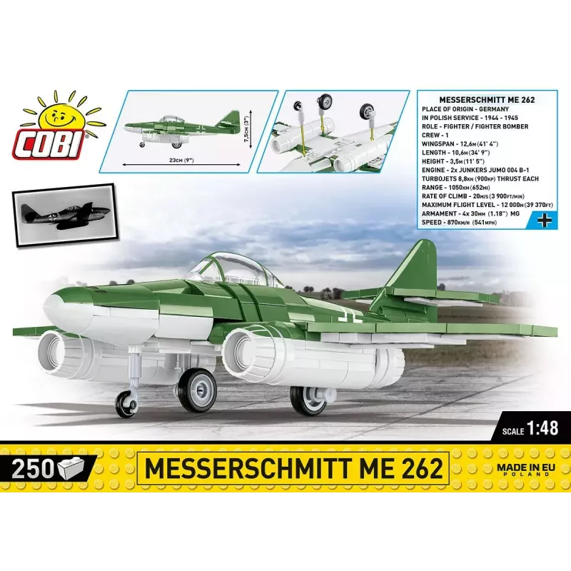 Zabawka konstrukcyjna Cobi Messerschmitt Me 262 zestaw modelarski 500 elementów