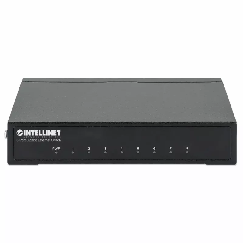 Przełącznik Intellinet 8-portowy Gigabit Ethernet, rozmiar biurkowy, obudowa metalowa, IEEE 802.3az (Energy Efficient Ethernet)