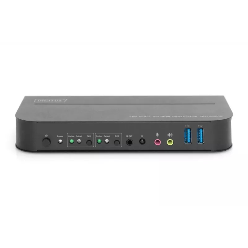 DIGITUS KVM Switch - 2x1 HDMI, Wyjście HDMI, USB, 4Kx2K@60Hz