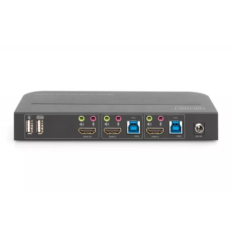 DIGITUS KVM Switch - 2x1 HDMI, Wyjście HDMI, USB, 4Kx2K@60Hz