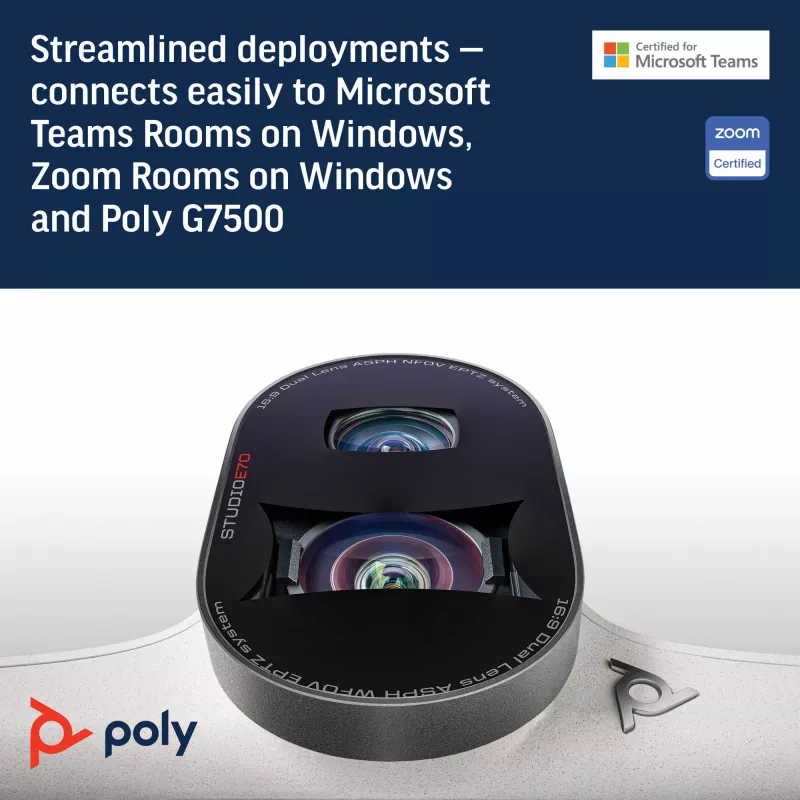 Smart Camera POLY Studio E70 20 MP 4K Ultra HD biała