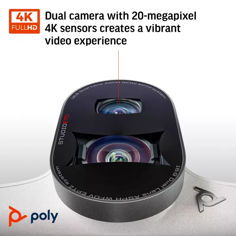 Smart Camera POLY Studio E70 20 MP 4K Ultra HD biała