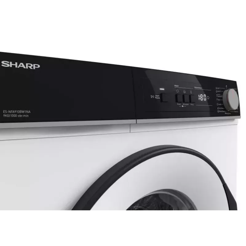 Pralka Sharp ES-NFA910BW1NA-PL, ładowana od przodu, 9 kg, klasa energetyczna A