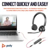 HP Poly Czarnywire 3325 Stereo Microsoft Teams Certified USB-C Headset +3.5mm Plug +USB-C/A Adapter