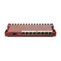 Router przewodowy MikroTik L009UiGS-RM — 8x RJ-45, 2.5 Gigabit Ethernet, 1x SFP, 1x USB, CPU 800 MHz, 512 MB RAM, czerwony