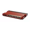 Router przewodowy MikroTik L009UiGS-RM — 8x RJ-45, 2.5 Gigabit Ethernet, 1x SFP, 1x USB, CPU 800 MHz, 512 MB RAM, czerwony