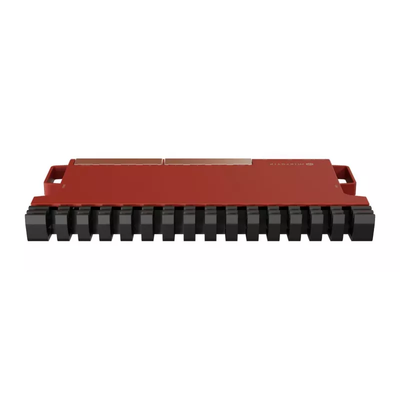 Router przewodowy MikroTik L009UiGS-RM — 8x RJ-45, 2.5 Gigabit Ethernet, 1x SFP, 1x USB, CPU 800 MHz, 512 MB RAM, czerwony