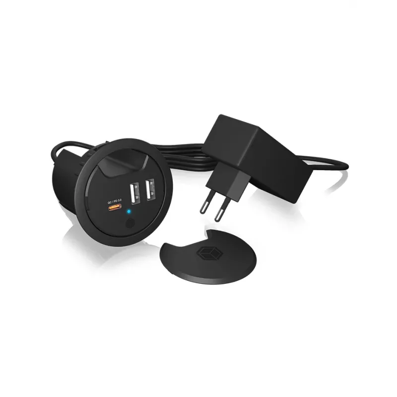 ICY BOX Ładowarka USB do biurka z Power Delivery i Quick Charge