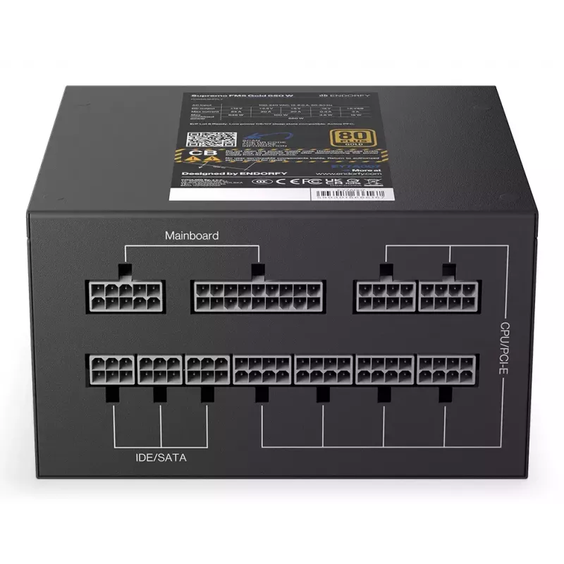 Zasilacz ENDORFY Supremo FM5 650 W ATX 80 PLUS Gold, 650 W, wentylator 120 mm, kable modułowe