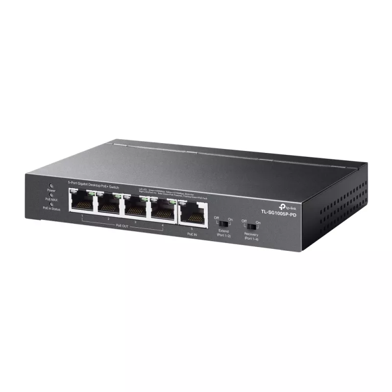 TP-Link TL-SG1005P-PD przełącznik sieciowy Gigabit Ethernet (10/100/1000) Power over Ethernet (PoE) Czarny
