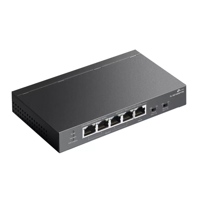 TP-Link TL-SG1005P-PD przełącznik sieciowy Gigabit Ethernet (10/100/1000) Power over Ethernet (PoE) Czarny