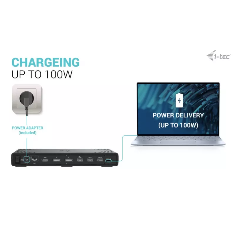 i-tec USB-C Triple Display Docking Station Gen 2 Power Delivery 100W Wired 3.2