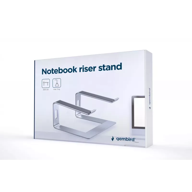 Podstawka pod laptop Gembird NBS-D1-01 Aluminium srebrny do notebooków do 39,6 cm (15,6 cala), udźwig 5 kg