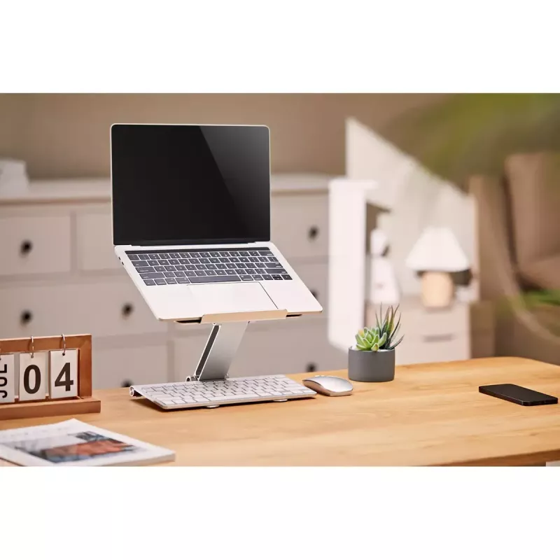 Podstawka pod laptop Gembird NBS-D1-03 srebrna aluminium do 39,6 cm (15,6 cala), składana, wysokość 60 mm, maks. obciążenie 5 kg
