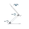 Podstawka pod laptop Gembird NBS-D1-03 srebrna aluminium do 39,6 cm (15,6 cala), składana, wysokość 60 mm, maks. obciążenie 5 kg