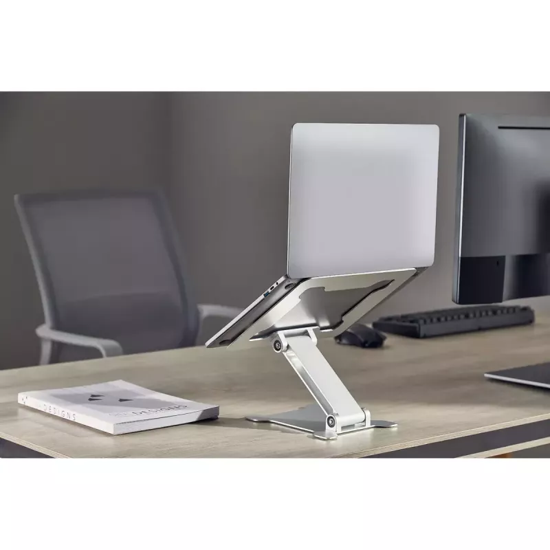Podstawka pod laptop Gembird NBS-D1-03 srebrna aluminium do 39,6 cm (15,6 cala), składana, wysokość 60 mm, maks. obciążenie 5 kg